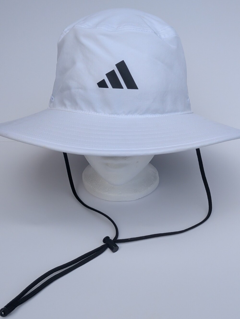 Adidas Golf White Bucket Hat with Black Chin Cord